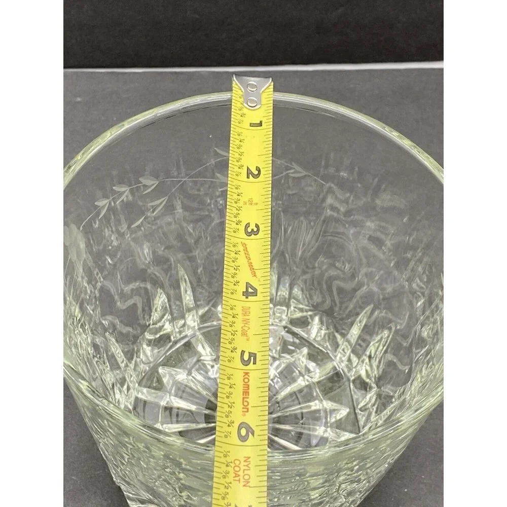 VTG Princess House Crystal Ice Bucket Etched Floral Heavy 2.13lb Barware 70s 80s